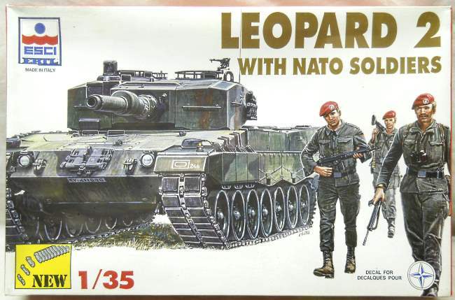 ESCI 1/35 Leopard 2 Battle Tank With NATO Soldiers, 5030 plastic model kit